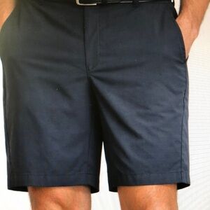 Men's Classic Flat-Front Shorts - Black